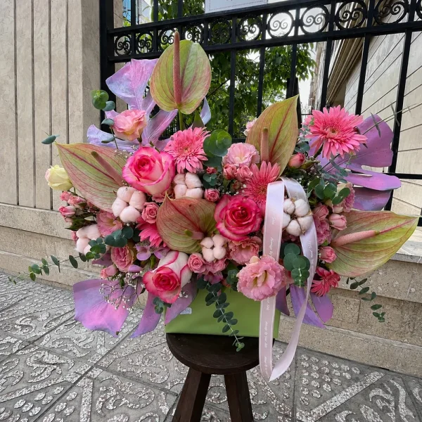 باکس گل آنتریوم صورتی نیاز