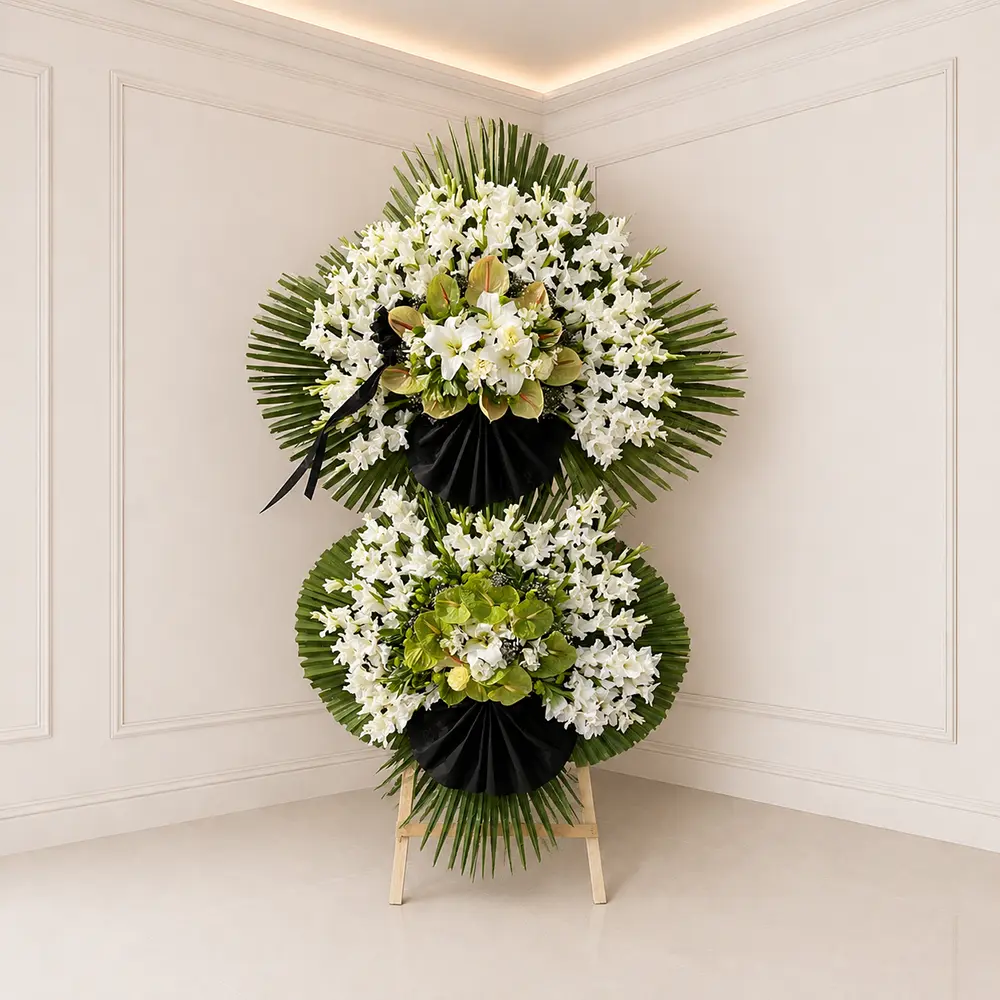 khatere-wreath تاج گل آنتریوم سبز خاطره