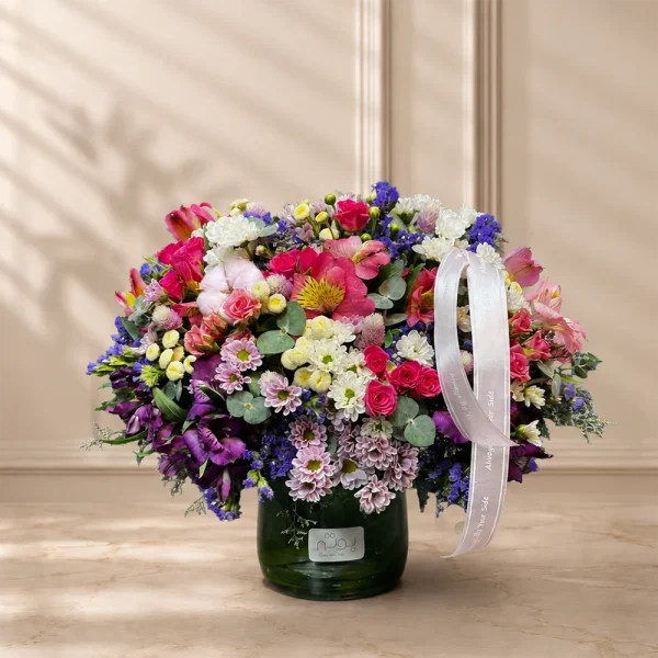 جار گل شیشه ای رز مینیاتوری مانیسا