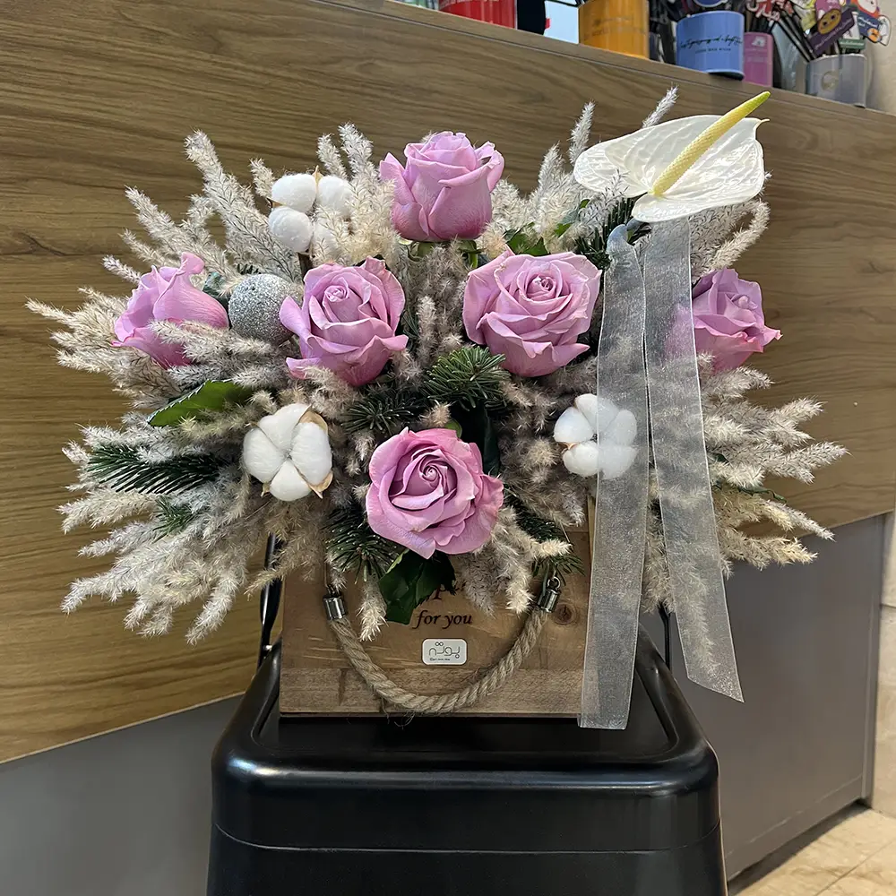 purple-flower-box باکس گل بنفش کلاسیک پرپل