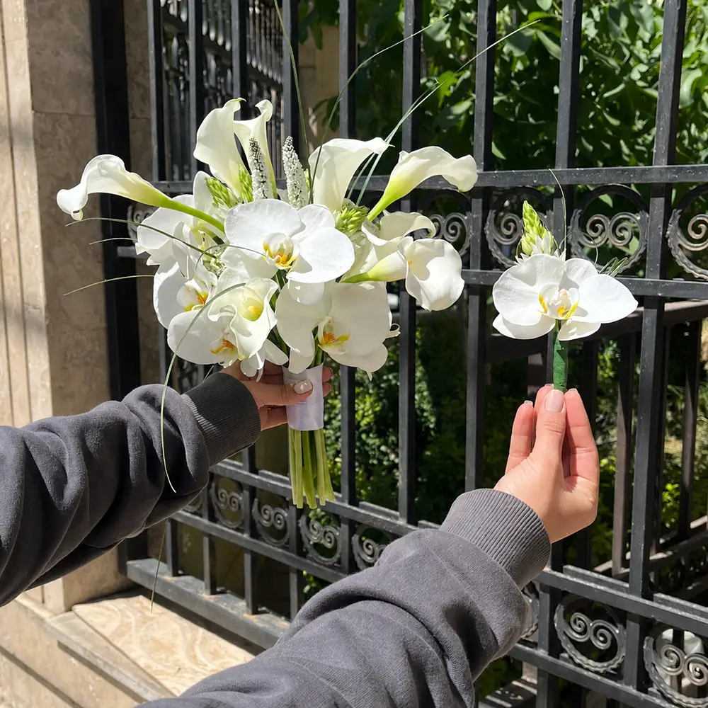 vesal-bridal-bouquet دسته گل عروس شیپوری ارکیده وصال